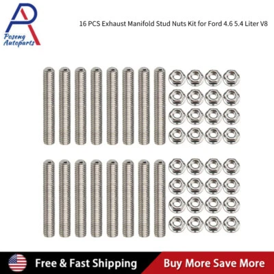 Kit de pernos de acero inoxidable colector de escape cabezal pernos para Ford F150 4,6/5,4 L V8 Foto 1 de 4