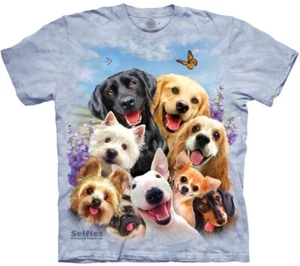 Dog Selfie Cute Puppies Lab Pug Rescue Animal Dogs Blue Mountain Shirt S-3X - Picture 1 of 5