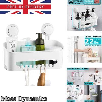 UTEN Vacuum Suction Cup Shower Caddy No-Drilling Removable Bathroom Wall Shelf Basket