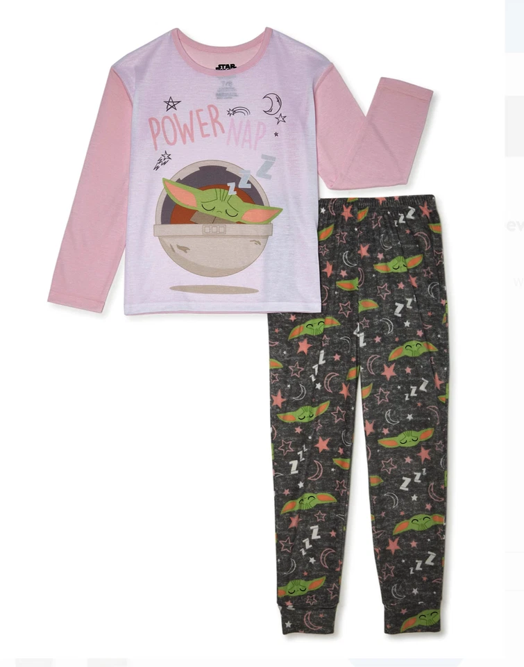 NWT Girl's Baby Yoda Pajamas Mandalorian Star Wars Disney Size 6/6X - Image 1 of 1