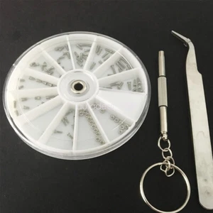 120PCS Tiny Clock Watch Screws Nuts For Eye Glasses Spectacles Repair Kit Tool - Picture 1 of 10