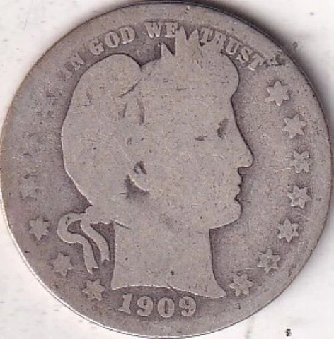 1909-D SILVER Barber Quarter #257 - AG - BEAUTIFUL COLOR - BEAUTIFUL COIN Cover