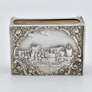 Edward VII Antique Solid Silver Castle Top Matchbox Cover Royal Windsor 1903 - Picture 1 of 9
