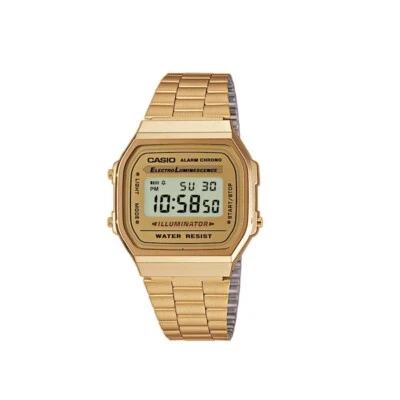 Orologio CASIO VINTAGE 168WG-9EF lcd Donna Uomo Digitale Acciaio ORO Cronografo - Immagine 1 di 4