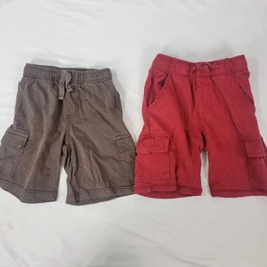 Lot of 2 Gymboree Boy's Cargo Shorts Red / Brown Size 5 Cotton 4 Pockets - Picture 1 of 10