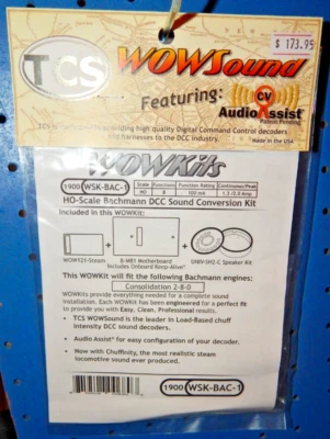 TCS #1900 WSK-BAC-1 WOWKit DCC Sound for Bachmann HO 2-8-0 Locomotives NEW - Image 1 of 2