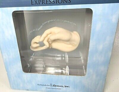 LASTING EXPRESSIONS Mothers & Baby Hand Generations Floating Glass Stand DISPLAY • 7.01$