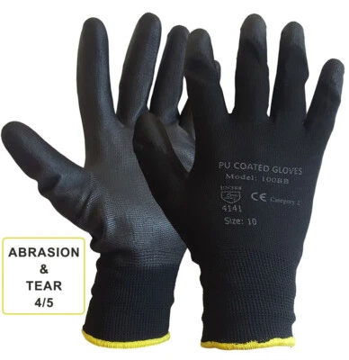 SUPREME TTF NYLON PU COATED GRIP SAFETY WORK GLOVES GARDENING BUILDERS ENGINEERING MECHANIC