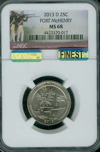 2013 D FORT McHENRY QUARTER NGC MS68 PQ MAC FINEST & SPOTLESS * - Picture 1 of 2