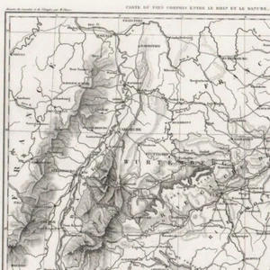 Landkarte zwischen Rhein und Donau -- Alte Karte 1859 - Bild 1 von 2