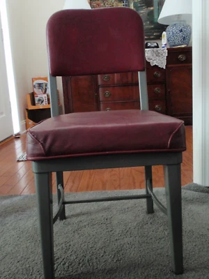 Vintage INDUSTRIAL OFFICE CHAIR desk tanker mid century modern steel 1965 or 66 - Image 1 of 4