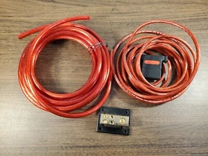 Scosche Oxygen-Free Battery Cable RED 15 ft Power Cable w/ inline Fuse - Picture 1 of 8