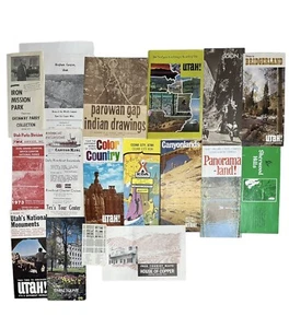 Lot of 17 VINTAGE 60's 70's Utah Tourist Brochures Maps Tourism Zion NPS VTG MCM - Picture 1 of 10