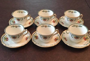 Woods Ware Horton Vintage Set Of 6 Demitasse Cups And Saucers - Imagen 1 de 12
