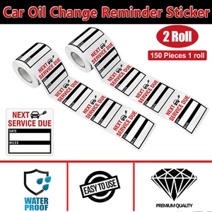 300Pcs 2 Rolls 2" X 2" Car Oil Change Next Service Due Reminder Sticker Decals - Picture 1 of 9