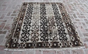 5x7 Handwoven Traditional Antique Afghan Kilim Rug Oriental Turkmen Wool Kilim - Picture 1 of 10