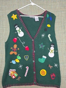 Capacity Damen Weste Weihnachten Grün XL Vintage - Bild 1 von 12