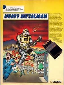 DE COLECCIÓN 1984 BOSS HEAVY METAL GUITARRA EFECTOS PEDALES ANUNCIO IMPRESO - Imagen 1 de 1