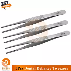 Dental Debakey Atraumatische Gewebe Gefäßchirurgie Pinzette 6" Wellenschliff 3er Set - Bild 1 von 3