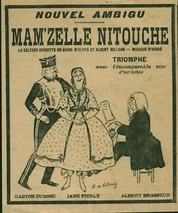 Publicité ancienne opérette Mam'Zelle Nitouche 1917 issu magazine R. de Valerio - Picture 1 of 1
