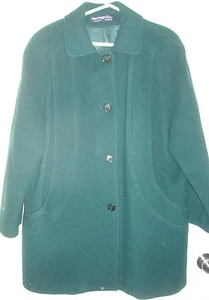 -Herman Kay Lady's Navy Blue Wool Blend Coat, Driving Length, Pockets Warm S18  - Picture 1 of 10