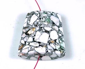 Colgante de escalera turquesa Howlite de mosaico blanco de 30 mm cuentas focales - Imagen 1 de 4