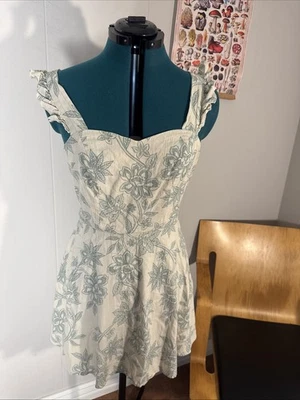 TRIXXI Womens Green Lined Adjustable Strap Sleeveless Mini Dress M - Image 1 of 4