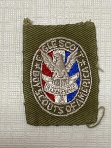 1946-1955 Eagle Scout Rank Patch Square Khaki 3G - Picture 1 of 2