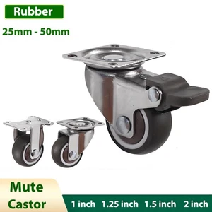 Ruedas giratorias de 1/1,25/1,5/2 pulgadas para muebles ruedas de goma carro de silencio - Imagen 1 de 32