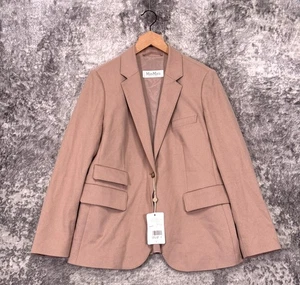New Max Mara Jacket US 14 Womens Angora Rabbit Hair Wool Blazer Nude - Picture 1 of 8