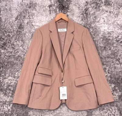 New Max Mara Jacket US 14 Womens Angora Rabbit Hair Wool Blazer Nude - Image 1 of 4