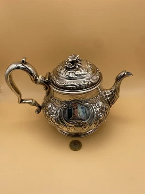 V RARA TETERA PEZE PILLEAU ANTIGUA GEORGE II PLATA ESTERLINA, 1729 LONDRES 819g Foto 1 de 4