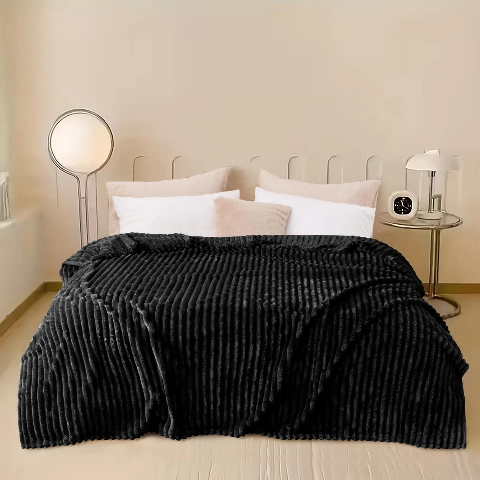 Manta grande de lana súper suave reversible tamaño queen sofá cama mantas Foto 1 de 1