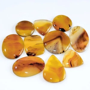 10 Pcs 154 Cts Natural Montana Agate Cabochon Gemstone Lot 25x25 15x15mm #16309 - Picture 1 of 7