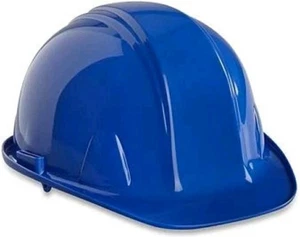 *Posten von 14* ULINE S-10512BLU Schutzhelm Polyethylen blau 4-Punkt Ratsche  - Bild 1 von 3