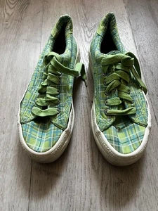 S.Oliver  Sneaker mit Plateausohle Gr. 38 grün kariert - wenig getragen - Bild 1 von 7