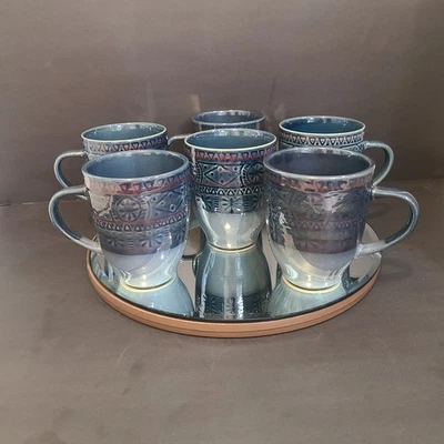 Threshold «Kingfield» синий серый керамики кофейные кружки - набор из 6 - LNC - Изображение 1 из 4