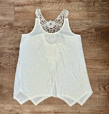 Regata boho de renda marfim American Rag pequena nova sem etiquetas - Imagem 1 de 4