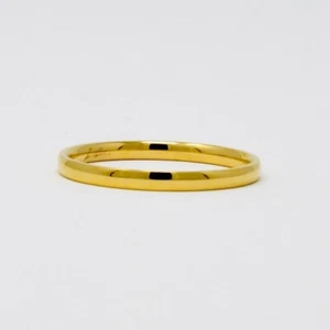 Yellow Gold Thin 2mm Stackable Titanium Classic Wedding Band Size 7, 54 - Picture 1 of 4