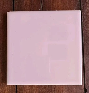 Mosaic USA 4-3/8" Square Gloss Baby PINK 1 Ceramic Wall Tile 1950 Retro Vtg - Picture 1 of 4
