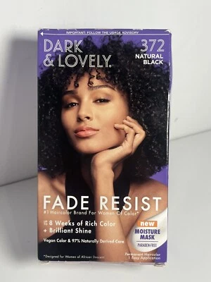 Dark & Lovely #372 Natural Black Fade Resist Permanent Hair Color Moisture Mask - Image 1 of 4