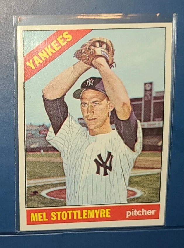 1966 Topps #350 Mel Stottlemyre Yankees EXMT+-NM - Image 1 of 2