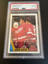 1987 O-PEE-CHEE Hockey Card  Adam Oates RC PSA - 8 NM-MT Graded Detroit Red Wing
