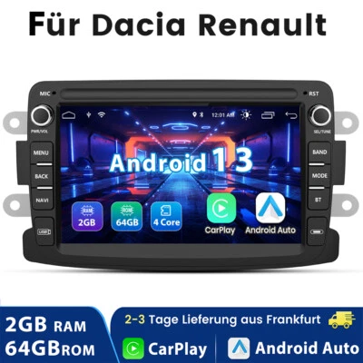 Carplay Android 13 Autoradio DAB SWC 2+64G Für Renault Dacia Duster Sandero Lada - Bild 1 von 4