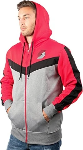 Portland Trail Blazers Men's MEDIUM  Hoodie (FULL-ZIP) Hooded Sweatshirt  NBA Cover