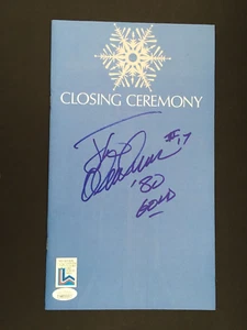 JACK O'CALLAHAN AUTO'D USA OLYMPIC CLOSING CEREMONY PROGRAM W/ 80 GOLD INSCR JSA - Picture 1 of 4