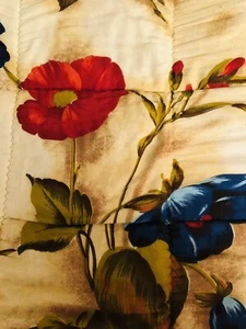 Decke Reine antireumatische Schurwolle 2 Seiten Oberseite Blumen 173 x 146 cm - Bild 1 von 13