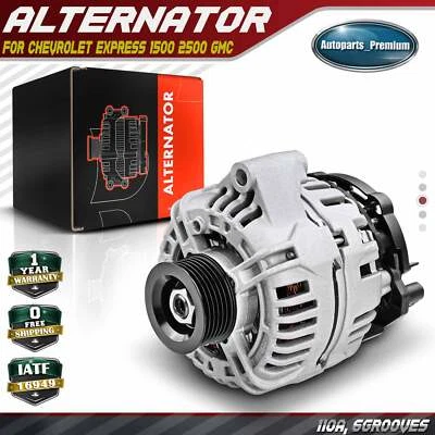 Alternator for Chevrolet Chevrolet Express 1500 GMC 110 A/12V CW 6-Groove Pulley - Image 1 of 4