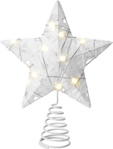 Christmas Tree Topper Star 20 LED Lights Two Modes:Steady or Flashing Tree Toppe - Picture 1 of 12