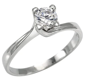 ANELLO DI MATRIMONIO IN ORO BIANCO 18K DIAMANTE MEZZO CARATO - Foto 1 di 5